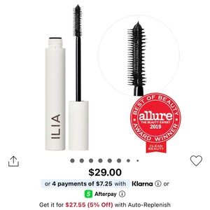 ILIA Black mini Mascara NWT